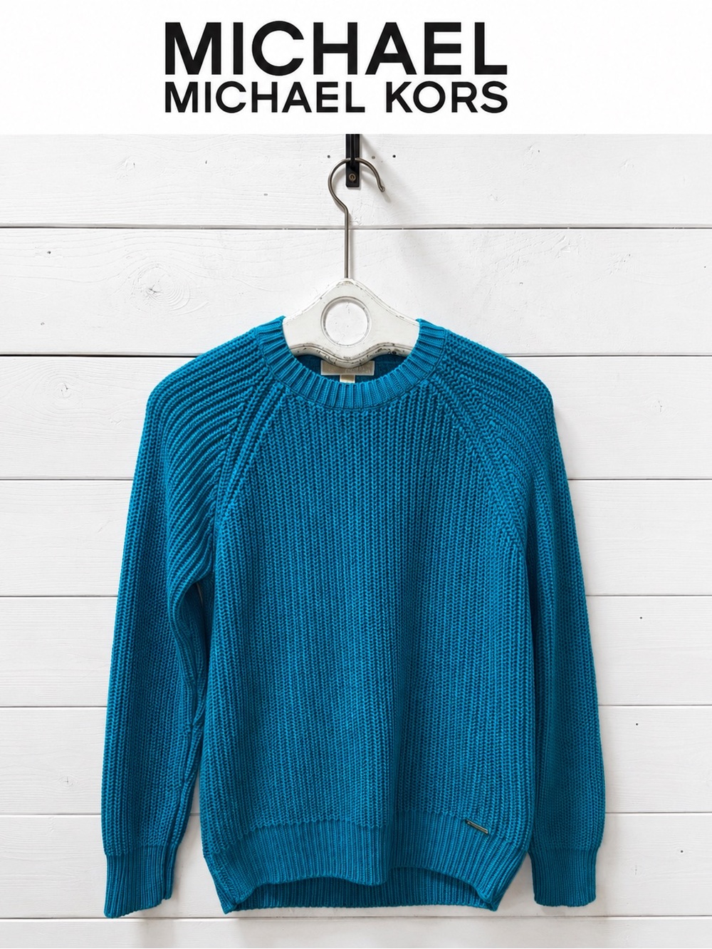 MICHAEL Michael Kors Heavy Knit Sweater Teal Size M